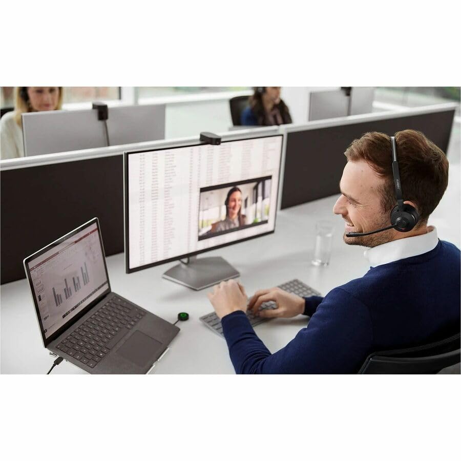 Jabra Engage 55 SE (Second Edition) Dual-Ear Wireless Headset w/Charging Stand and Link 400 USB-A DECT Adapter – Works with All UC Platforms Like Google Meet & Zoom, Black - size: USB-A Adapter, style: All Platforms