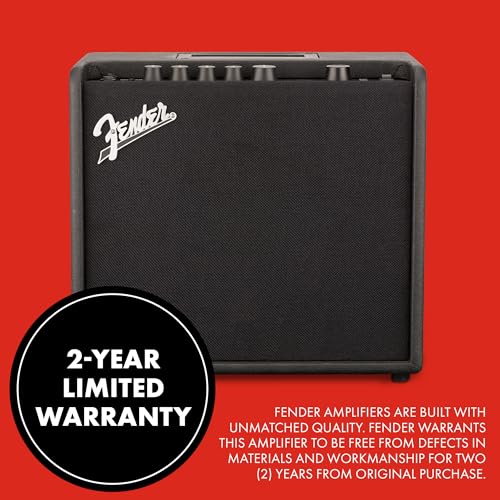 Fender Mustang LT25 Guitar Amplifier, 25-Watt Combo Amp with 8" Speaker | 25 Watt Digital Modeling Combo Amp with 8 Speaker, 30 Presets, Color Display, USB and Headphone Output