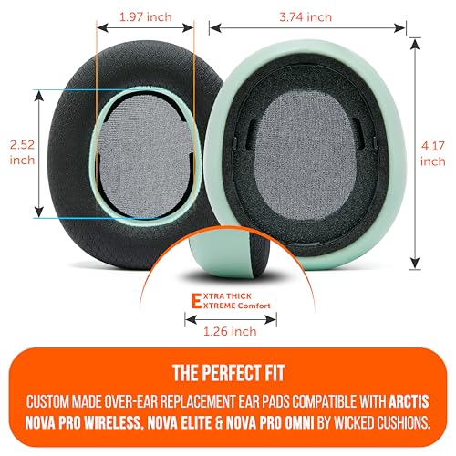 WC Freeze Nova Pro Wireless - Earpads for Arctis Nova Pro Wireless & More | Made by Wicked Cushions | Also fits SteelSeries Nova Elite & Nova Pro Omni(Doesn't Fit Other Models) | Mint - color: Mint