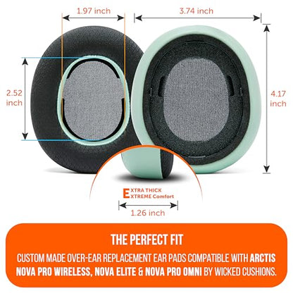 WC Freeze Nova Pro Wireless - Earpads for Arctis Nova Pro Wireless & More | Made by Wicked Cushions | Also fits SteelSeries Nova Elite & Nova Pro Omni(Doesn't Fit Other Models) | Mint - color: Mint