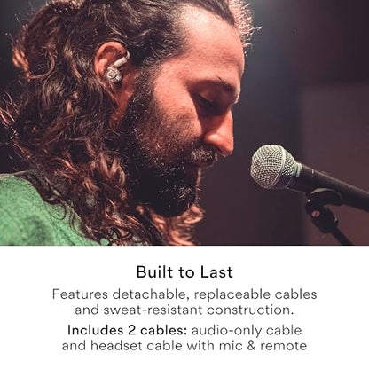 MEE audio Professional MX4 PRO Quad-Driver Hybrid Musicians In Ear Monitor Headphones with High-Resolution Reference Sound, Noise Isolating Earbuds Earphones with Detachable Cables, Transparent - color: Clear, size: MX4 PRO