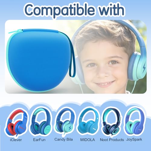 Kids Headphones Case for Folding Headphone, Black (Case Only) | Compatible with iClever BTH12/HS19/BTH26/JoySpark-T5/Candy Bila BH03/EarFun/IMYB/MIDOLA MD-B01/noot Products Kids Headphones - color: Black