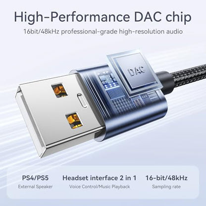 USB to 3.5mm Jack Audio Adapter, External Stereo Sound Card USB-A to Audio Jack Adapter with Auxiliary Stereo Converter, Compatible with Desktop, Laptop Mac, Linux and More! - color: Blue