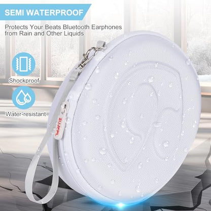 EVA Hard Case for Beats Solo3/Solo2/ Solo 4 Wireless On-Ear Headphones,Premium Travel Protective Carrying Storage Bag(White) - color: White