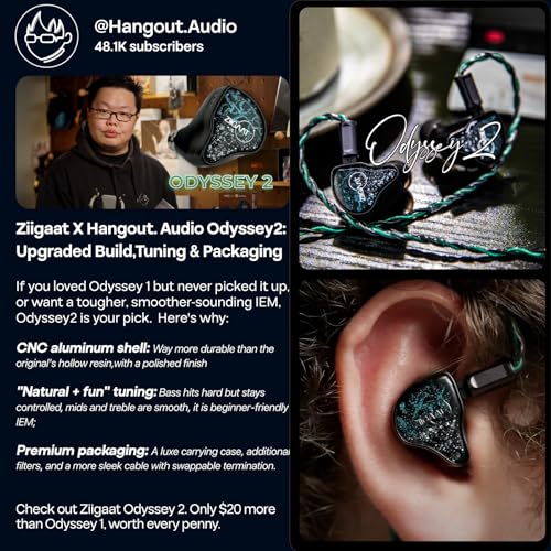 Linsoul ZiiGaat x Hangout. Audio: Odyssey 2 in Ear Monitor + Kiwi Ears SONICAP Waterproof Earbud Case(Black)