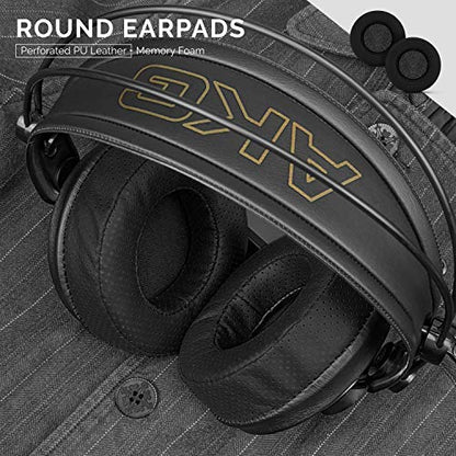 Brainwavz Round Memory Foam Earpads - Suitable Many Large Headphones - SteelSeries, HD668B, ATH, AKG K553, HifiMan, ATH, Philips, Fostex, Sony Ear Pad & More (Perforated Black) - color: Black