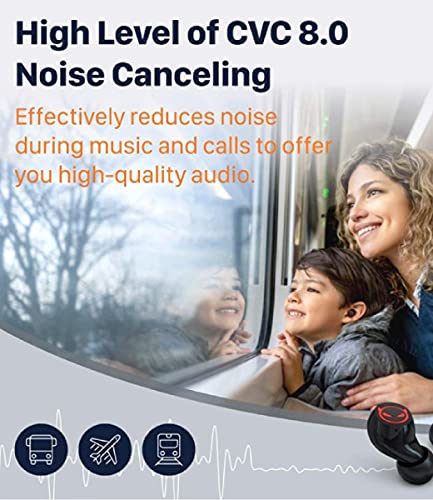 Cute Litte Devils Wireless Earphones, Waterproof, CVC 8.0 Noise Cancelling in-Ear erbuds, TWS Stereo Headphones, Built in Mic Headset Premium Sound with Deep Bass,JE-01B_B29 - color: JE-01B_B29