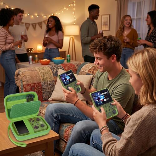 PAIYULE Travel Carrying Case for R36S RG353V RG353VS Handheld Game Console - color: Green, style: For R36s
