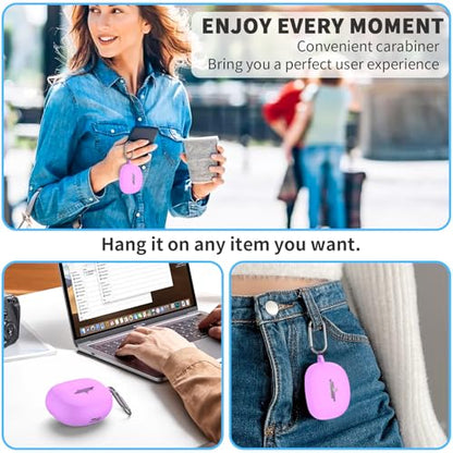 for New Bose Ultra Open Earbuds Case(2024), Purple | Silicone Shockproof Protective Cover for Bose Open Ear Wireless Earbuds Accessories with Carabiner - color: Purple