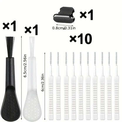 13pcs Cell Phone Cleaning Kit Dual Side Multifunction Tools Anti-Clogging Nylon Brushes & Hook Cleaner for iPhone 17 Pro Max Charging Port, Phone Speaker Mini Cleaning Kits