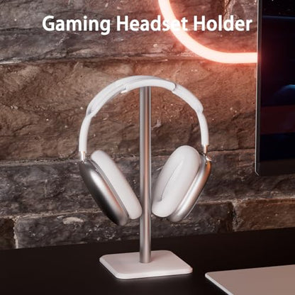 Headphone Stand - Headset Stand with Aluminum Hanger (White) | Headphone Holder for AirPods Max, Sony, Bose, Beats and More - color: White