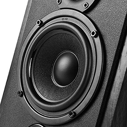 Edifier R1700BT Bluetooth Bookshelf Speaker - Active Near-Field Studio Monitors - Powered Speakers 2.0 Setup Wooden Enclosure 66w RMS (Black) - color: Black