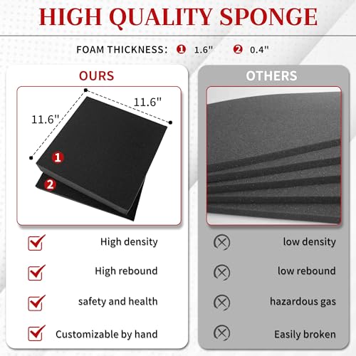 Protective Hard Case Shockproof Water-resistant with Customized DIY Foam Insert fit for Camera, tools, etc, 12.2 X 12.2 X 4.5-Inch - size: Inner：11.7''X 11.5''X 5 ''