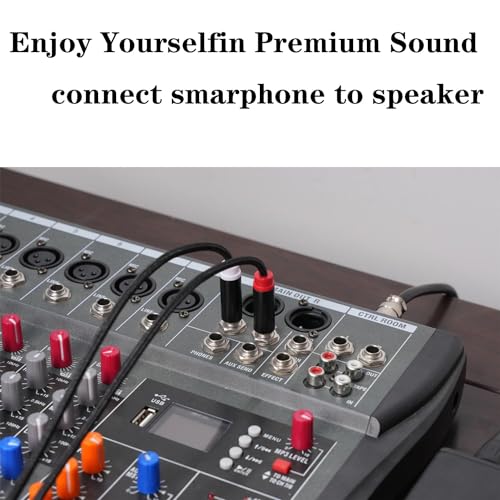 (33FT-1PACK) 3.5mm TRS to Dual 6.35mm 1/4 TS Mono Breakout Cable Y Splitter Stereo Cord Adapter Compatible with iPhone, Computer Sound Card, CD Player, Multimedia Speaker, Home Stereo System - color: 33 FT - 1 PACK