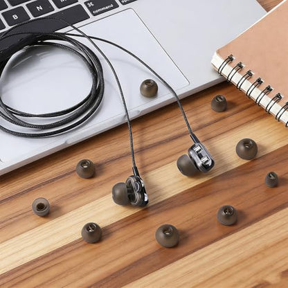 12 Pairs Extra Small Earbud Tips Earbud Cushion Replacement Suear Silicone Covers Earbuds Ears Tips Replacement S/M/L Sizes Soft Grey Earphones Ears Gels Buds Replacements for in-Ear Headphones