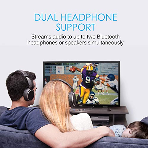 MEE audio Connect Bluetooth Audio Transmitter for up to 2 Wireless Headphones/Speakers, Bluetooth Streamer Adapter with AptX Low Latency for TV/PC/Airplane/Gym with 3.5mm/AUX/RCA/Optical Input - style: TV Transmitter