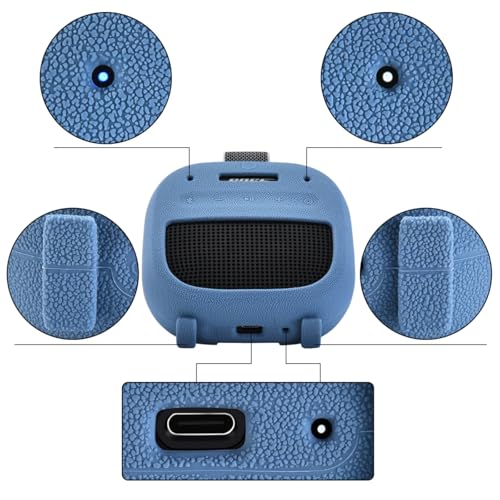 Silicone Case Sleeve for Bose SoundLink Micro 2nd Gen,Protective Case for Bose SoundLink Micro 2,with Carabiner (Blue) - color: blue