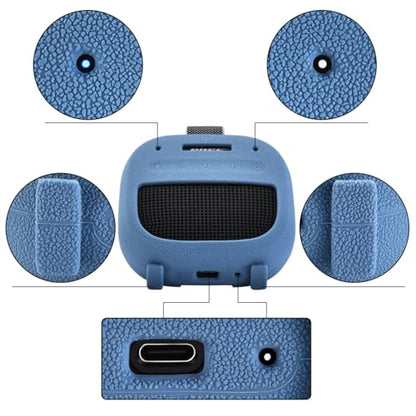 Silicone Case Sleeve for Bose SoundLink Micro 2nd Gen,Protective Case for Bose SoundLink Micro 2,with Carabiner (Blue) - color: blue
