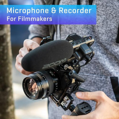 Zoom M3 MicTrak Stereo Shotgun Microphone and Recorder Bundled with 128GB microSD Card, Hi-Speed SD Card Reader, 4 AA Batteries & Charger, Cleaning Cloth
