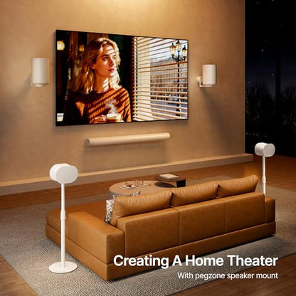 Speaker Wall Mount for Sonos Era 100 and Era 300, 1 Pair, White | Flexible Angle Adjustment, Surround Sound Speaker Wall Bracket Compatible with Sonos Era Speakers - color: White