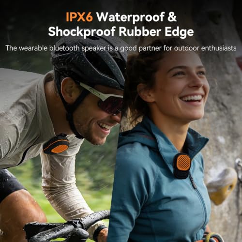 Wearable Bluetooth Speaker, Magnetic Clip on Mini Speaker, TWS Built-in Mic | Small Portable Speaker, IPX6 Waterproof, 2.2oz, 5.4 Bluetooth, Hands-Free Call, Gifts for Men Women, Outdoor Indoor Golf