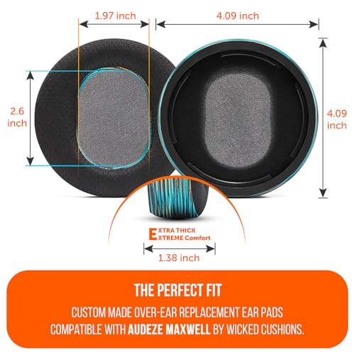 WC Freeze Maxwell Gen 1 - Cooling Gel Earpads for Audeze Maxwell 1 | Made by Wicked Cushions | Elevate Comfort, Durability, Thickness & Sound Isolation for Gaming | The Simulation - color: The Simulation