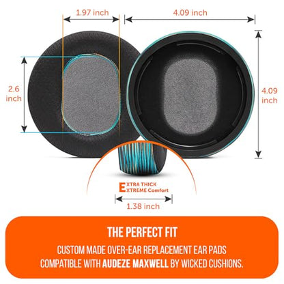 WC Freeze Maxwell Gen 1 - Cooling Gel Earpads for Audeze Maxwell 1 | Made by Wicked Cushions | Elevate Comfort, Durability, Thickness & Sound Isolation for Gaming | The Simulation - color: The Simulation