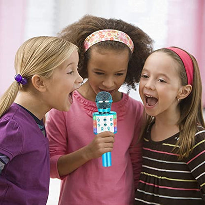 Wireless Karaoke Microphone Bluetooth: Handheld Microphone for Kids Adults Singing - White Elephant Gifts for Christmas Holiday Party - color: Blue