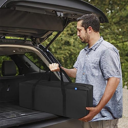 COOLBEBE 36-Inch Large Travel Duffle Bag, 100L Heavy Duty Luggage, Black | Upgrade 2-way Lockable Zippers, Sturdy & Water Resistant for Sports Equipment, Camping & Moving - size: 36" x 13" x 13"
