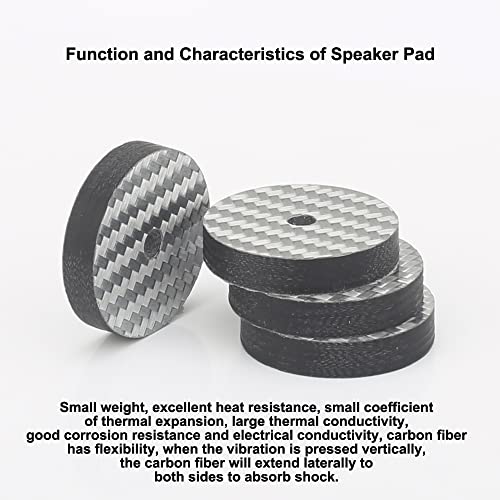 Audiocrast HiFi Speaker Isolation Stand Feet Pads 25x5mm 4X Carbon Fiber Hi-end Speaker Shock Absorber Vibration Dampener Pad Spike Floor Protector for Audio Turntable Subwoofer Amplifier CD DVD AMP - size: 25x5mm