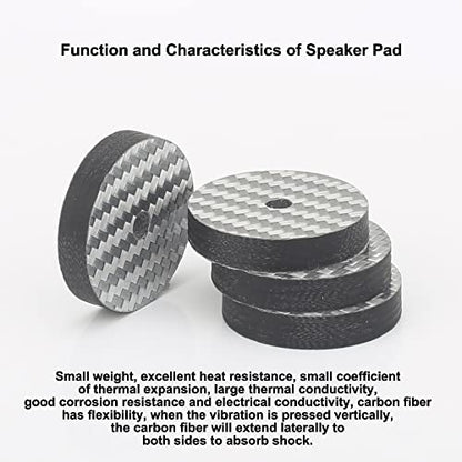 Audiocrast HiFi Speaker Isolation Stand Feet Pads 25x5mm 4X Carbon Fiber Hi-end Speaker Shock Absorber Vibration Dampener Pad Spike Floor Protector for Audio Turntable Subwoofer Amplifier CD DVD AMP - size: 25x5mm