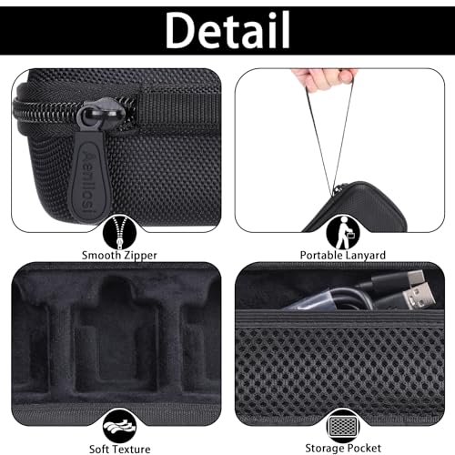 Aenllosi Hard Case for Rode ME/GO III/GO II Dual Channel Microphone, Black | EVA hard shell, Water-resistant design, Impact-resistant design, Protective case only - color: Black