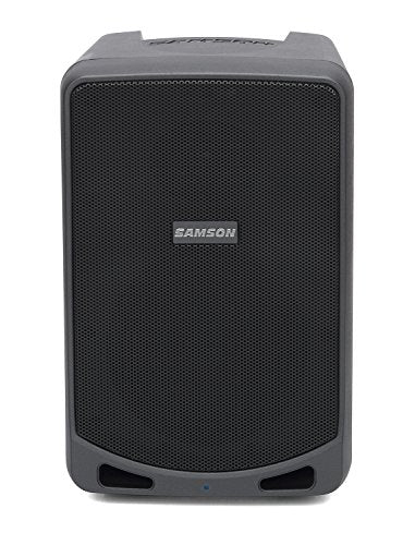 Samson Expedition XP106w 100 Watt Rechargeable Bluetooth Speaker with Wireless Handheld Microphone, Black | Key details: 100 watts with Bluetooth, Wireless HH mic (rechargable battery)