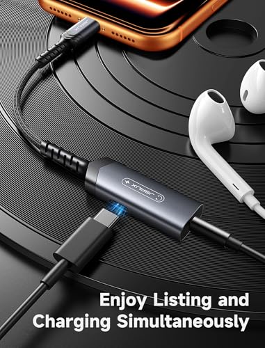 JSAUX USB C Headphone Adapter and Charger, 2-in-1 Type to 3.5mm Audio with PD 60W Fast Charging for iPhone 16 Pro/16 Pro Max/16/16 Plus/15 Pro Max/15 Pro,Samsung S24/S24+/S23/S22/S21,iPad Pro-Red | USB C Headphone Adapter and Charger, 3.5mm Audio with PD