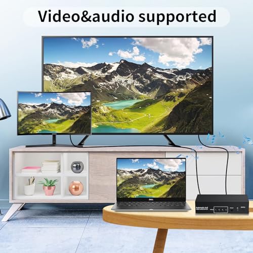 BolAAzuL 4x2 RCA Switch Splitter Composite Video L/R Audio Selector Box | 4 in 2 Out RCA Video Stereo Audio Switcher 4-Way AV Splitter Selector Switch for Retro Game Console Wii PS2 Xbox DVD STB HDTV - style: 4 in 2 out