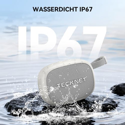 TECKNET Portable Bluetooth Speaker with Deep Bass, IP67 Waterproof Shower Speaker, 30H Playtime, Magnetic Design, TWS Pairing Wireless Speaker for Home & Outdoor,White,New - color: White