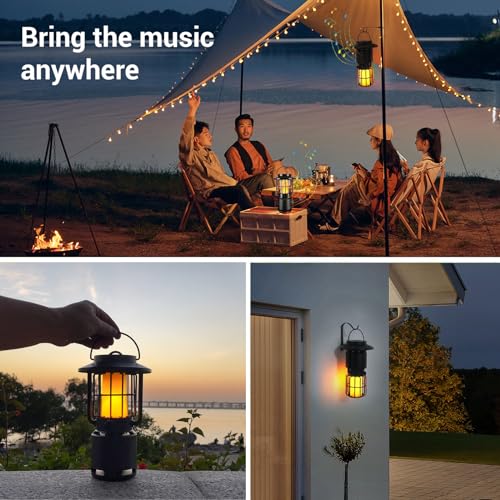 Outdoor Bluetooth Speaker, IP65 Waterproof Wireless Speaker with 3 Lights Modes, Outdoor Camping Portable Speaker Gift for Men Emergency, Hiking, Party (2 Pack) - style: 2 Pack