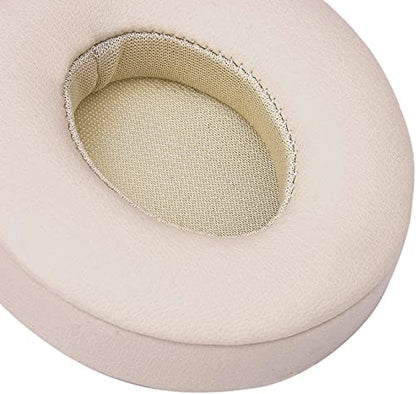 SoloWIT Earpads Cushions Replacement for Beats Solo 2 & Solo 3 Wireless On-Ear Headphones, Solo2 Solo3 Ear Pads with Soft Protein Leather, Added Thickness - Satin Gold - color: Satin Gold