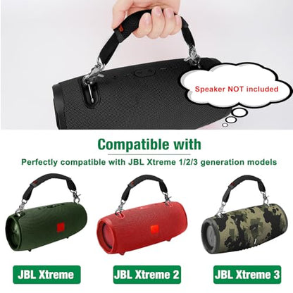 Removable Speaker Handle Strap Compatible with JBL Xtreme/Xtreme 2/ Xtreme 3/ W-King X10/ Zealot S67 Outdoor Travel Speaker Handle Belt (Black)