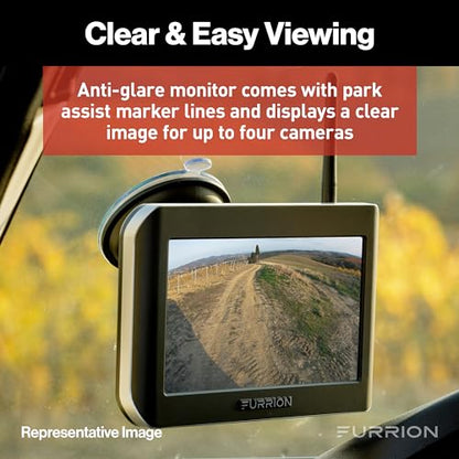 Furrion Vision S Wireless RV Backup Camera System, 4.3" Monitor, FOS43TASF | 2.4GHz Digital Connection, 720 x 480 Resolution, Night Vision, Motion Detection, IP65 Rear Unit, Supports Up to 4 Views - size: 4.3 inch