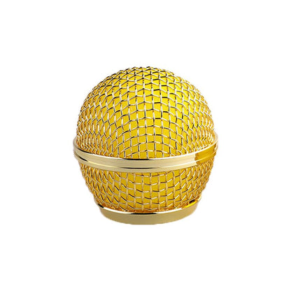 1PCS Microphone Head Replace, Steel Mesh Mic Grille Heads, Grille Mic Ball Replacement with Inner Foam, Fits for SM58 (Gold, 1 pcs) - color: Gold, size: 1 pcs