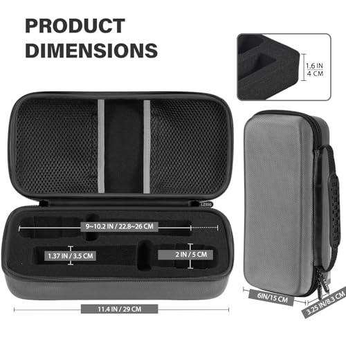 Microphone Case for JBL Wireless Two Mic System & Partybox Mics (CASE ONLY) | Customizable Foam, Handheld Dual Mic Travel Bag for Singing & Karaoke | Waterproof & Dirt Resistant - color: Grey