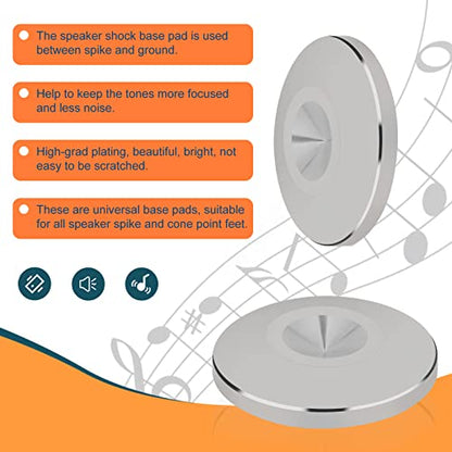 Preffair 4Pcs Stainless Steel Audio Speaker Spike Pads Mats Speaker Isolation Stand Feet Cone Shock Floor Protector Base for HiFi Turntable Subwoofer Loudspeaker Amplifier CD DVD Player - color: Stainless Steel