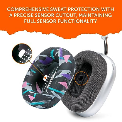 WC SweatZ Max - Patented Silicone Sweat Covers for AirPods Max 1 | Made by Wicked Cushions | (Does Not Fit AirPods Max 2). Sweatproof, Full Earpad Protection | 90's Black - color: 90's Black