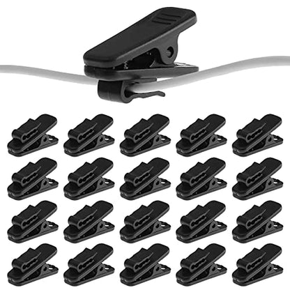 Bonsicoky Clips for Earphone Wire, 24 Pack, Black