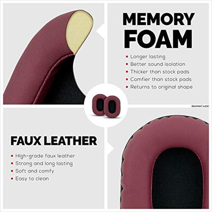 Brainwavz Replacement Earpads for Sony MDR 7506, V6, CD900ST, Memory Foam Ear Pad & Suitable for Other On Ear Headphones, Dark Red - color: Dark Red
