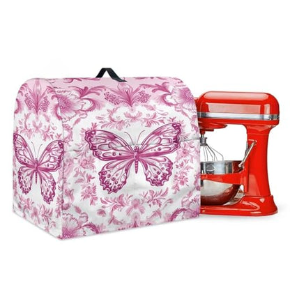 Stand Mixer Dust Cover, Stand Mixer Cover with Multi Pockets for Women Fashion Printed Coffee Maker Dust Cover Stand Mixer Protective Cover Pink Butterfly - color: Pink Butterfly, size: S