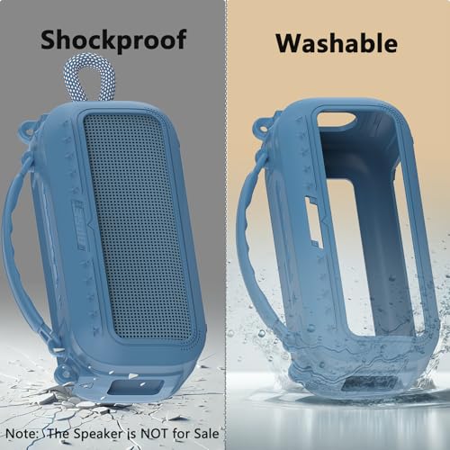 Silicone Cover Case for Bose SoundLink Plus Bluetooth Speaker | Soft Silicone Protective Case with Carrying Handle and Shoulder Strap, Shockproof and Anti-Scratch Cover (Blue Dusk) - color: Blue Dusk
