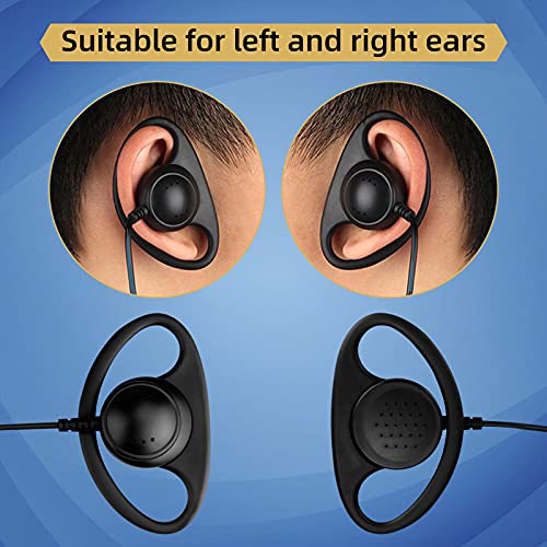 Retevis Walkie Talkie Earpiece with Mic, for RT22/RT68/RT21/H777/RT68H | Coil Tube, 2 Pin, Compatible with Pxton, Baofeng, Kenwood Two Way Radios, Radio earpiece(2 Pack)