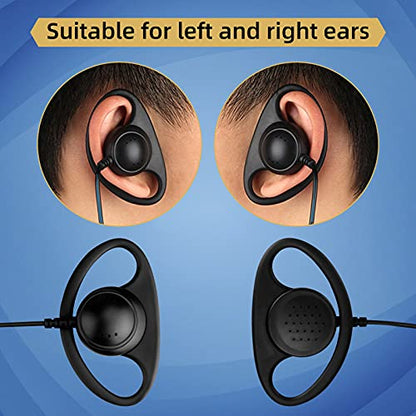 Retevis Walkie Talkie Earpiece with Mic, for RT22/RT68/RT21/H777/RT68H | Coil Tube, 2 Pin, Compatible with Pxton, Baofeng, Kenwood Two Way Radios, Radio earpiece(2 Pack)